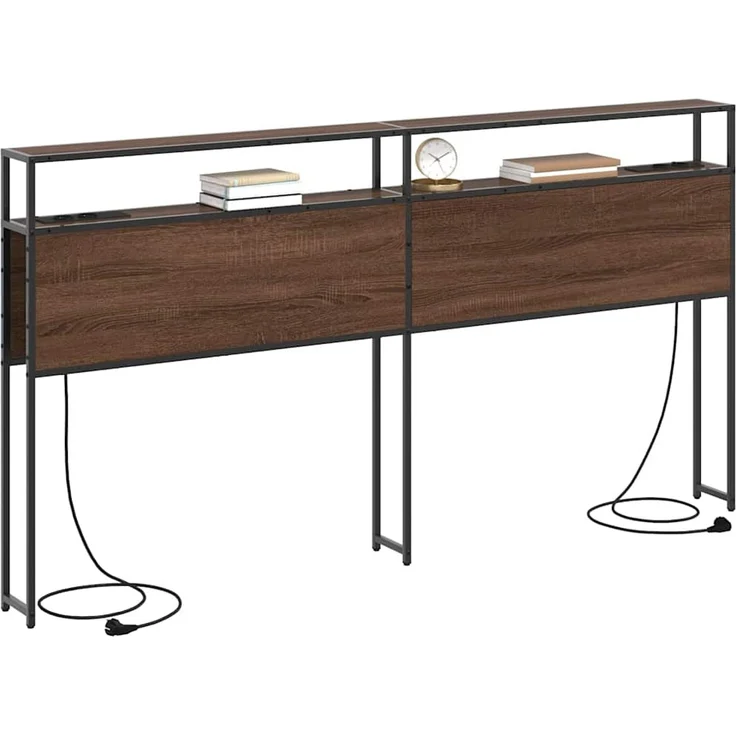 vidaXL Stauraum-Kopfteil Braun Eichen-Optik Holzwerkstoff 98 x 15 x 203 cm – Bild 3