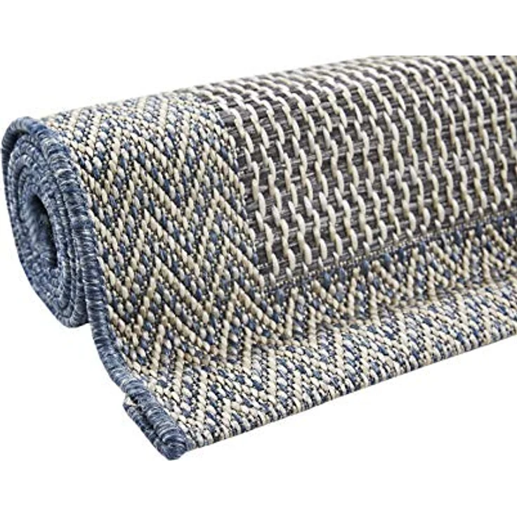 andiamo In- & Outdoor Teppich wetterfest und wasserdurchlässig Flachgewebe Kurzfloor 120x170 cm Beige-Anthrazit – Bild 9