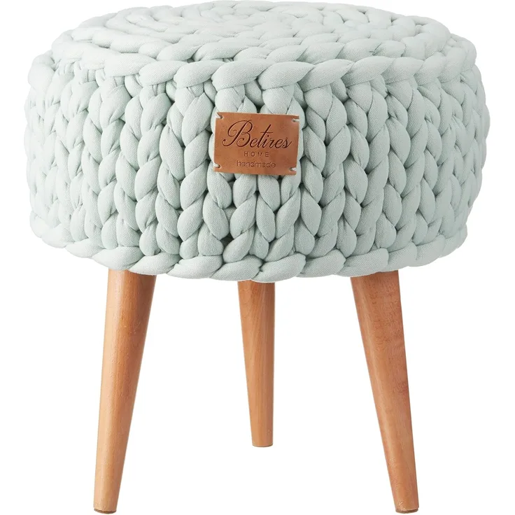 HOME MANIA Homemania Sitzsack, Baumwolle, Polyester, weicher Frottee, Holz, Grün, 40 x 40 x 45 cm
