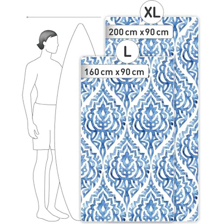 Fit-Flip Strandtuch XXL Mikrofaser, leicht & schnelltrocknend, 100% recyceltes Badetuch Boho, 200x90cm – Bild 4
