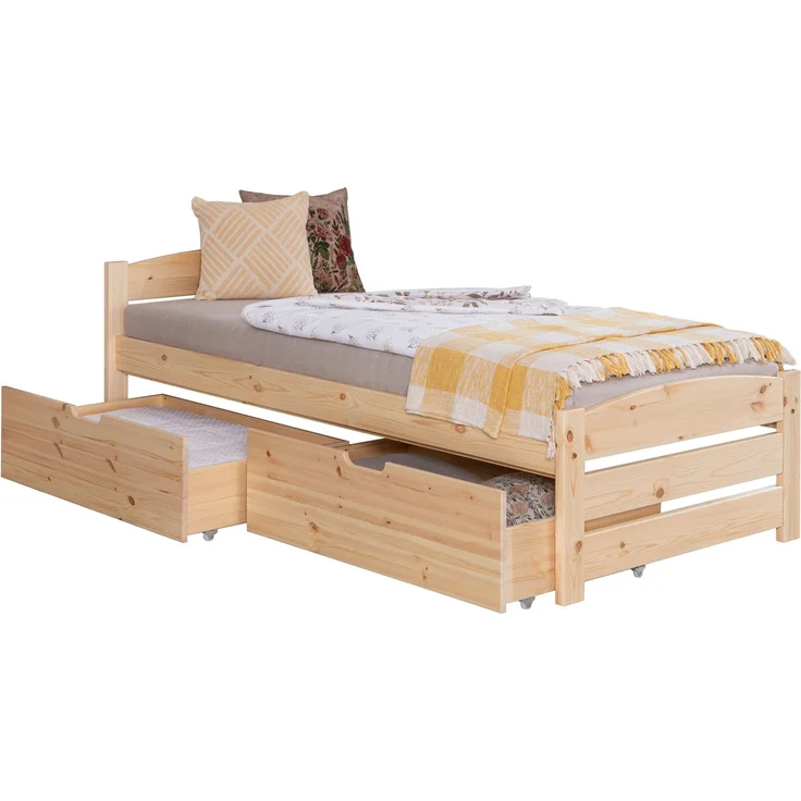 Stauraumbett Seniorenbett "Loni" 90x200 Kiefer massiv