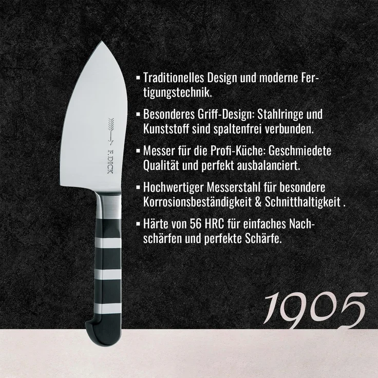 F. DICK Kräutermesser Dick Kräutermesser 1905 Küchenmesser Klinge 12 cm, X50CrMoV15 Stahl Messer – Bild 3