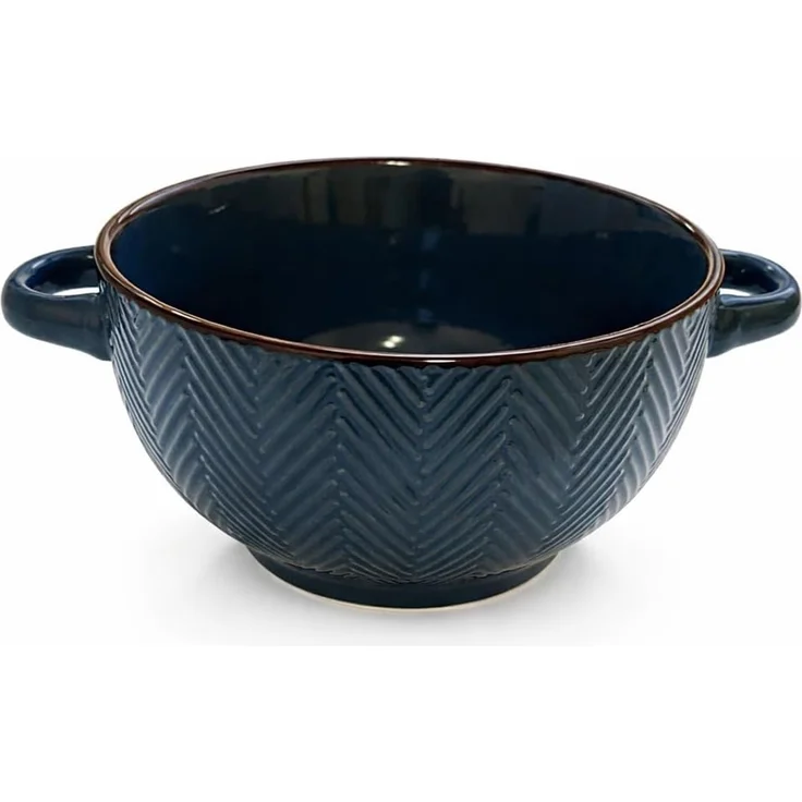 WestCraft Suppenschale Landhaus Suppenschüssel mit Griff Schüssel für heisse Suppen 680 ml, Keramik, (1-tlg), auch für Nudeln, Reis, Desserts, Salate, Suppen, Haferflocken Porridge