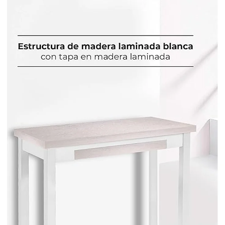 ASTIMESA Küchentisch im Buchstil, Grau, 80 x 40 cm a 80 x 80 cm – Bild 4
