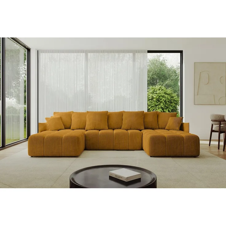 ALTDECOR Wohnlandschaft LONLI-U, Couch mit Schlaffunktion, Wohnzimmer - Wohnlandschaft, Corner Sofa Bett Eckcouch Couch U-Form Schlafcouch 350x190x68