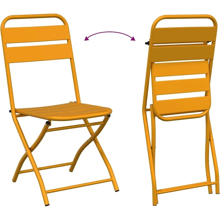 vidaXL Gartenklappstuhl 2 pcs Senf 42 x 52 x 82 cm 42002939 – Bild 10