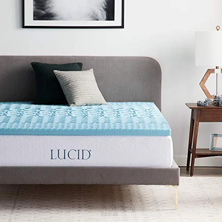 LUCID 5cm Matratzen-Topper mit Zonen und kühlendem Gel-Memory-Foam, 135x190 cm – Bild 2