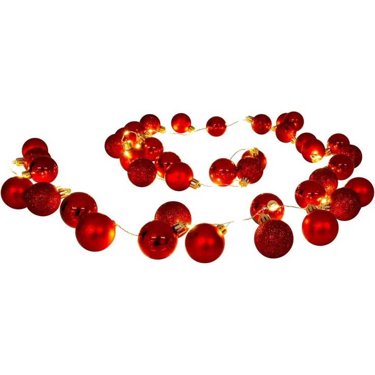 Lichterkette Outdoor Weihnachten 3D Rote Kugeln Weihnachtslichterkette 5274321