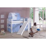 Spielbett Eliyas mit Rutsche und Textilset Vorhang, 1-er Tunnel und Tasche