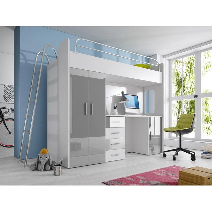 DOPPELSTOCKBETT STOCKBETT BETT KINDERZIMMER ETAGENBETT MIT SCHREIBTISCH
