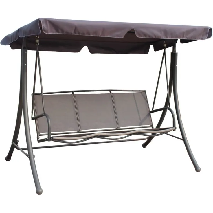 Garden Pleasure Hollywoodschaukel 3-Sitzer grau/schwarz