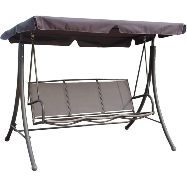 Garden Pleasure Hollywoodschaukel 3-Sitzer grau/schwarz – Bild 1