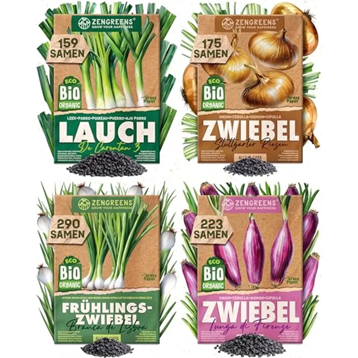 ZenGreens® - Bio Zwiebel- & Lauchsamen im 6er Set - 6 Zwiebel- & Lauch Samen für den einfachen Anbau im Garten, Balkon oder Hochbeet - Pflanzensamen - Saatgut – Bild 13
