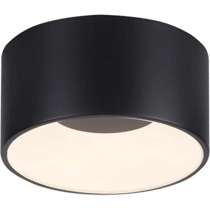 JUST LIGHT LED Deckenleuchte TANIKA, Ø 16 cm, 1-flammig, Schwarz, Kunststoff, Dimmfunktion, Memoryfunktion, LED Deckenlampe – Bild 1