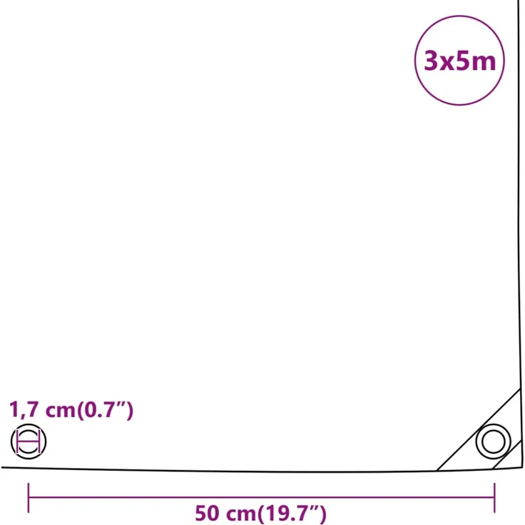 vidaXL Abdeckplane Anthrazit 3x5 m 650 g/m² 156085 – Bild 10