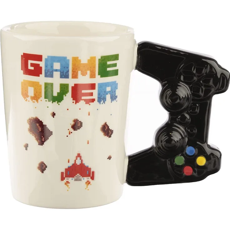 Puckator Tasse Controller Tasse Game Over mit 3D Controller am Henkel, 100% Keramik