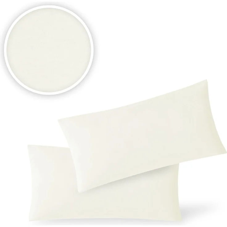 Jersey Kissenbezug, 2er Set, Baumwolle, Natur, 40x60 cm – Bild 2