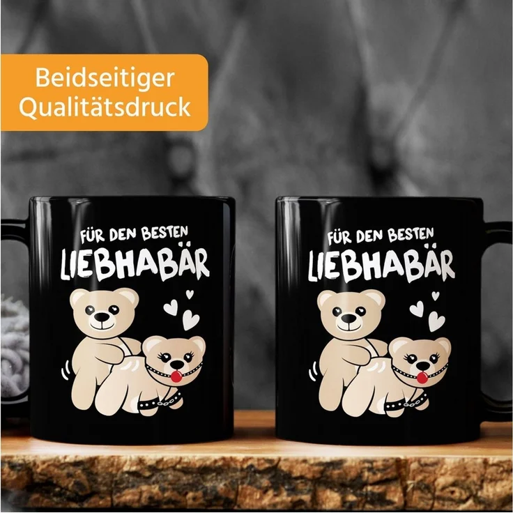 MoonWorks Tasse Kaffee-Tasse Liebe lustig Bär Geschenk Partner Mann Liebhaber, Keramik – Bild 2