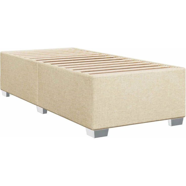 vidaXL Boxspringbett mit Matratze mit Kopfteil Creme 90 x 200 cm Stoff 3450388 – Bild 5