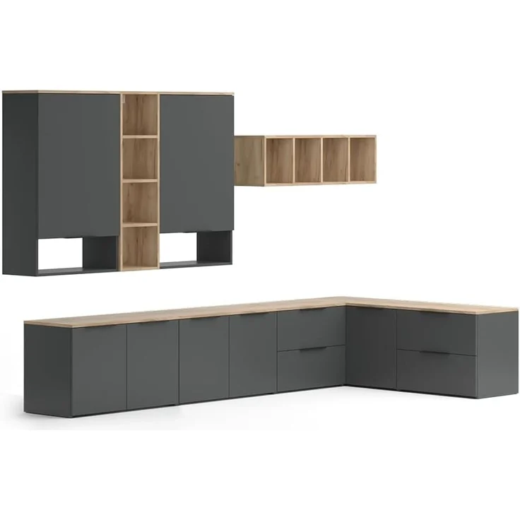 Wohnwand Wido Anthrazit 9 Teile Vicco – Bild 1