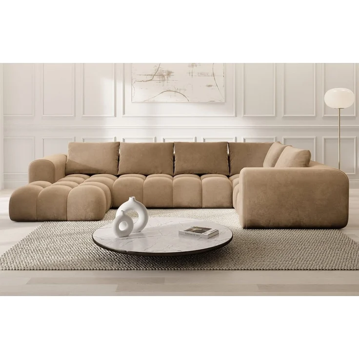 Wohnlandschaft Casaluna U Form - Samtstoff - Braun - Links – Bild 2
