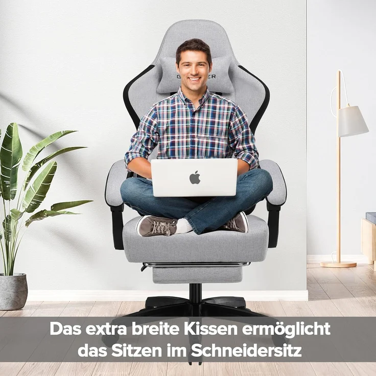 GTPLAYER Gaming-Stuhl, Bürostuhl mit Taschenfederkissen, Armlehnen und Fußstütze, ergonomischer Computerstuhl mit hoher Rückenlehne, mit Lendenwirbelstütze FG – Bild 2