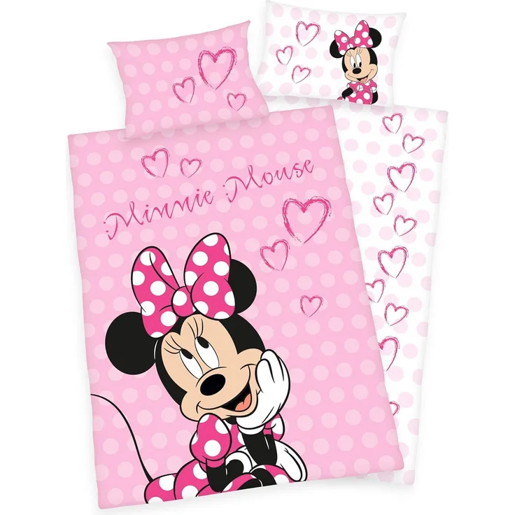 Minnie Mouse Kinder Bettwäsche 100 x 135 cm, pink