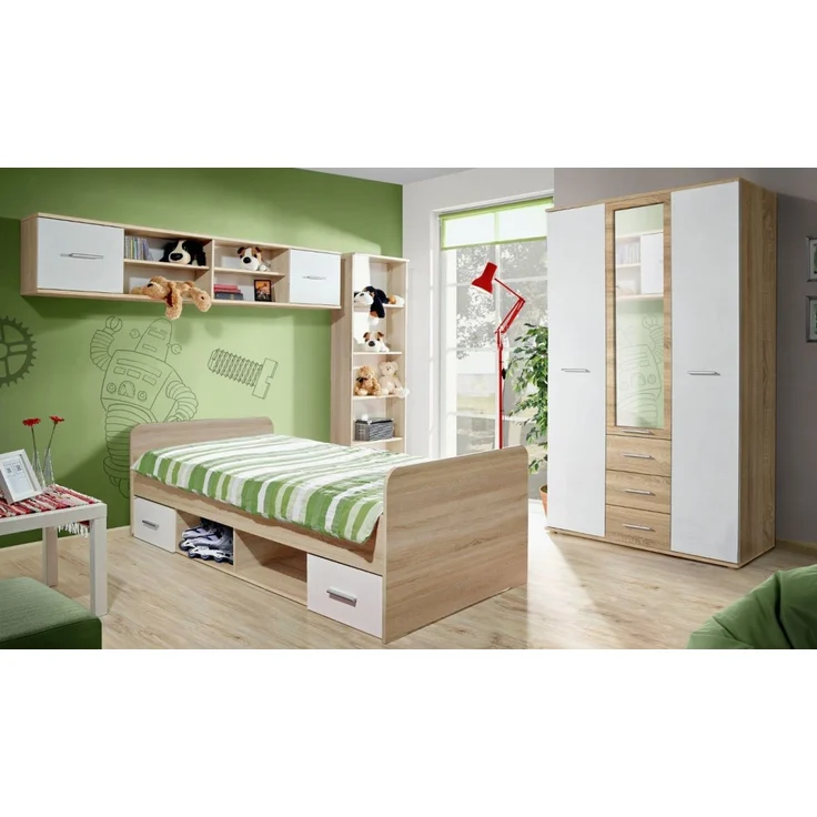 Kinderzimmer / Jugendzimmer Superior in weiß und Eiche 4-teilig – Bild 2