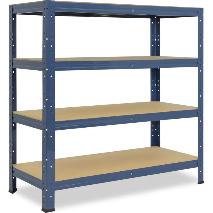shelfplaza HOME 90x50x30 cm Schwerlastregal in blau mit 4 Böden und 175 kg Traglast pro Boden