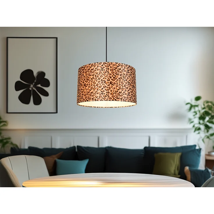 Pendelleuchte PARDINA mit Stoffschirm Leopardenmuster, Ø 40cm – Bild 6