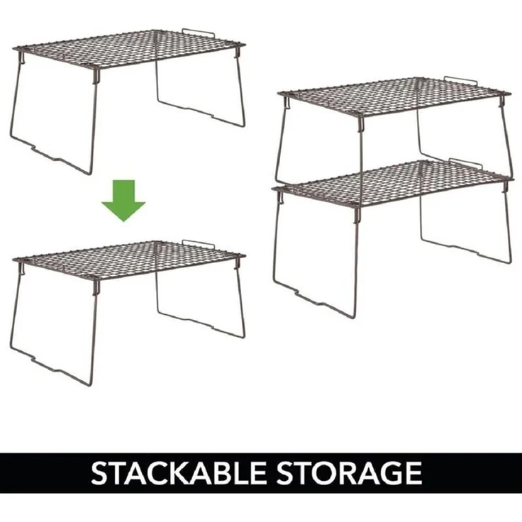 mDesign Regaleinsatz Schrankeinsatz Organizer faltbar stapelbar Metall Bronze – Bild 4