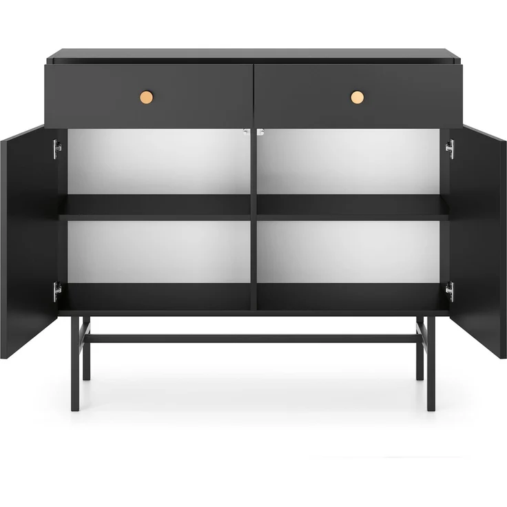 Selsey 'Divenos' Sideboard 2-türig, schwarz, ca. 89 x 104 x 39 cm – Bild 3