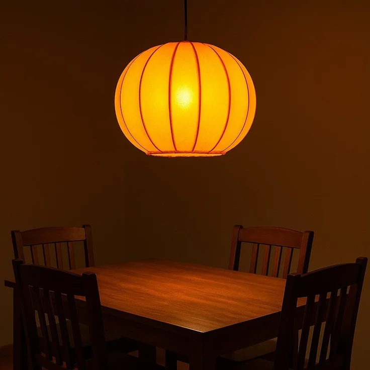Marrakesch Orient & Mediterran Interior Pendelleuchte Moderne Esstischlampe Mailin Orange, Leder & Eisen handgefertigt, ohne Leuchtmittel, Handarbeit – Bild 3