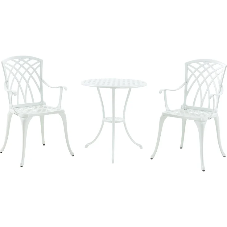 Bistro-Set Vena 3-tlg. Aluminiumguss Weiß [casa. pro] – Bild 3