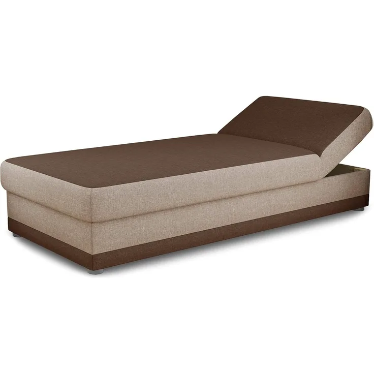 Bett Andre 90x200cm mit Bettkasten - Sofa, Schlafsofa, Regulierbarer Rückenlehne, Bettgestell, Schlafzimmer, Kinderzimmer (Braun (Sawana 16 + 27))
