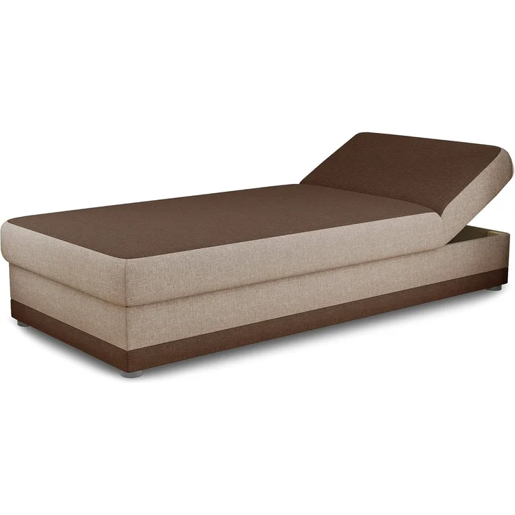 Bett Andre 90x200cm mit Bettkasten - Sofa, Schlafsofa, Regulierbarer Rückenlehne, Bettgestell, Schlafzimmer, Kinderzimmer (Braun (Sawana 16 + 27))