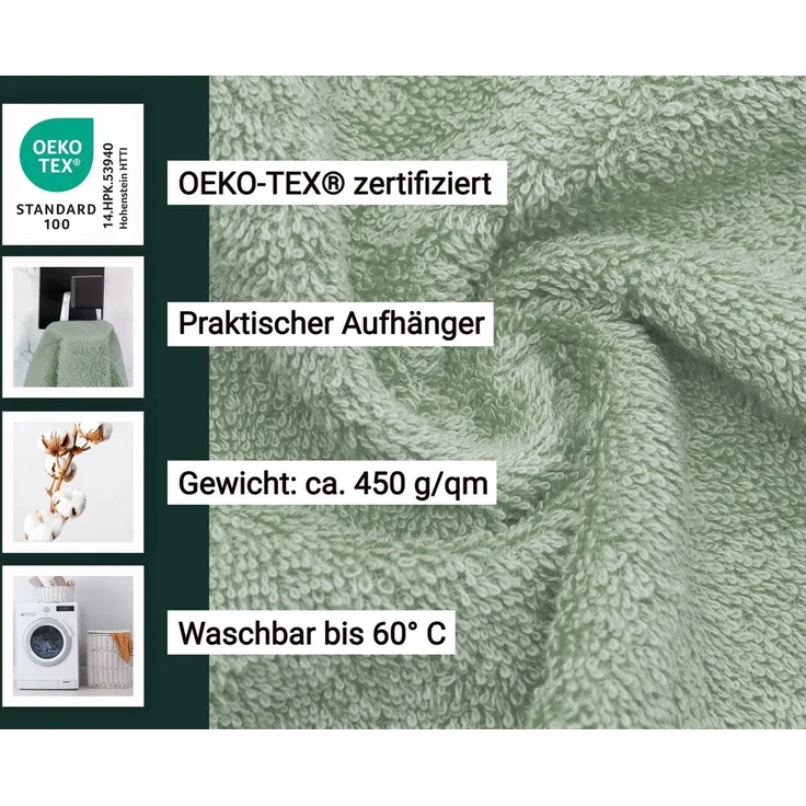 ZOLLNER Gästehandtücher, Walkfrottier (10-St), 30 x 50 cm, 100% Baumwolle, mit 2 Bordürenstreifen – Bild 4