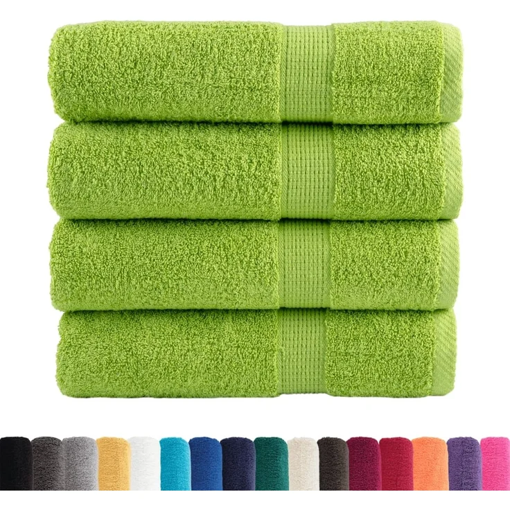 vidaXL Premium-Duschtücher SOLUND 4 Stk. Apfelgrün 70x140 cm 600 g/m² 137501 – Bild 2