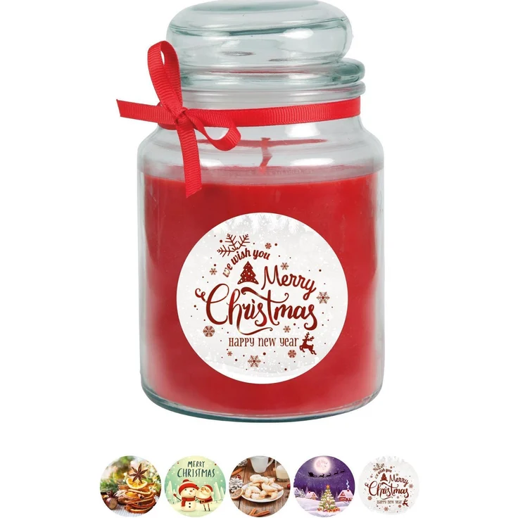 Duftkerze im Glas - Weihnachten Grün - Bonbon 500gr ( 110h ) – Bild 6