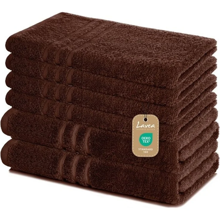 Lavea Handtuch Set Elena, Duschtücher, Handtücher, Gästetücher, Waschhandschuhe, 100% Baumwolle (Set, 6-St), Frottierserie, weich & saugstark, pflegeleicht, 500 g/m² Frottier – Bild 4