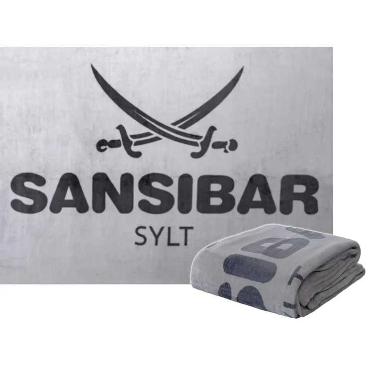 Sansibar 'Sylt' Wohndecke, 100 % hochwertiges Polyester dunkelgrau / schwarz, 150 x 200 cm