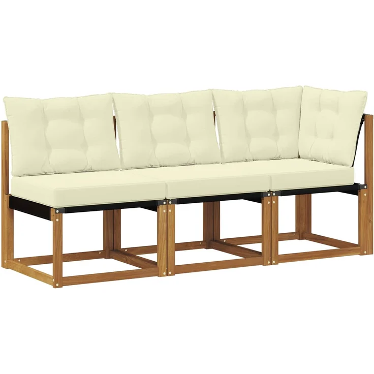 vidaXL Outdoor Mittel- und Ecksofa 3 stk. 3-Sitzer 900617 – Bild 2