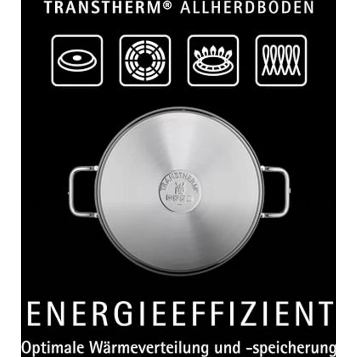WMF Schmorpfanne 28cm Induktion, Bräter, Schmortopf mit Deckel 5,0l, Cromargan Edelstahl beschichtet, backofengeeignet, hoher Rand – Bild 6