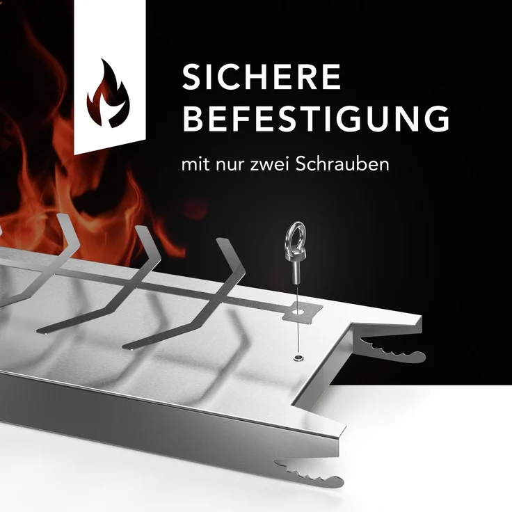 NewHabitat Grillerweiterung Flammlachsbrett Edelstahl 59cm I Extra langer Flammlachshalter (Komplettset, 2-St, 100% Edelstahl), Spülmaschinenfest – Bild 10