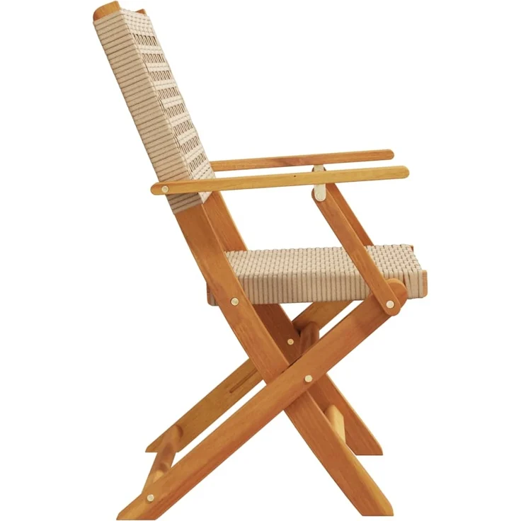 vidaXL Gartenstühle 2 Stk. Beige Massivholz Akazie und Poly Rattan 367665 – Bild 5