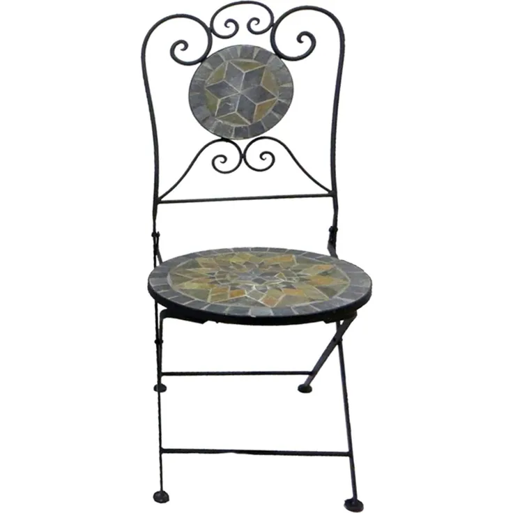 Mosaik Klappstuhl Bistrostuhl Balkonstuhl Gartenstuhl Stern Design
