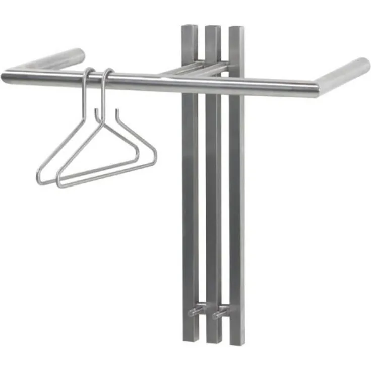 Spinder Design Wandgarderobe Senza 1 in Edelstahl Silber 65x28x63,5 cm