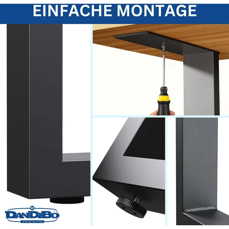 DanDiBo 2x Bankgestell Metall Schwarz 43 x 40 cm Bank Füße Bankbeine 96663 Bankkufen Couchtisch Tisch Beine Tischgestell – Bild 5
