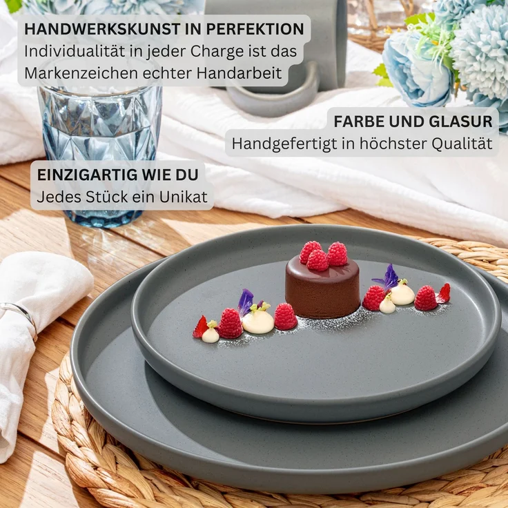 SÄNGER Steingut Dessertteller Leeds Shadow 6 teilig – Bild 5
