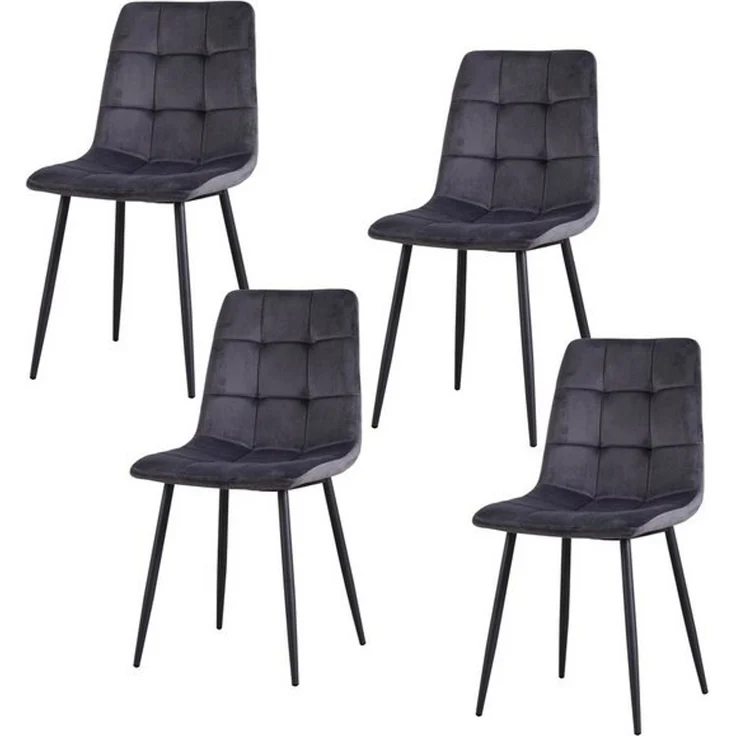 HTI-Living Esszimmerstuhl Stuhl Mesa Velvet Grau (Set, 4 St), Esszimmerstuhl Samt – Bild 2